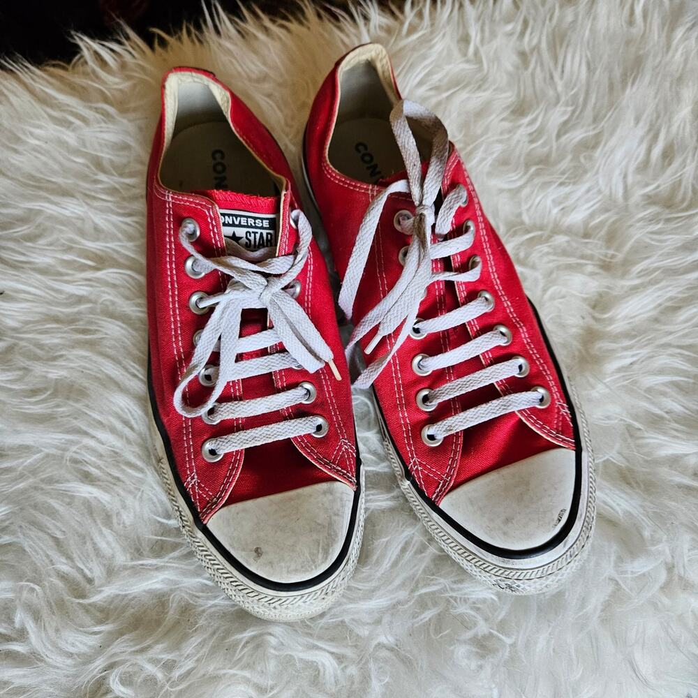 Converse All Star Red Low Top Fashion Sneakers Mens Size 10